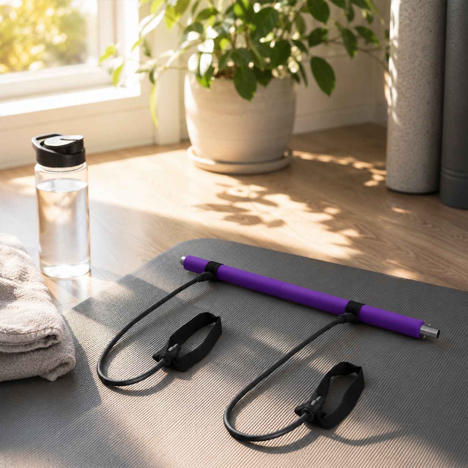 Pilates Bar with Resistance Bands Gym Equipment – LifestyleKart